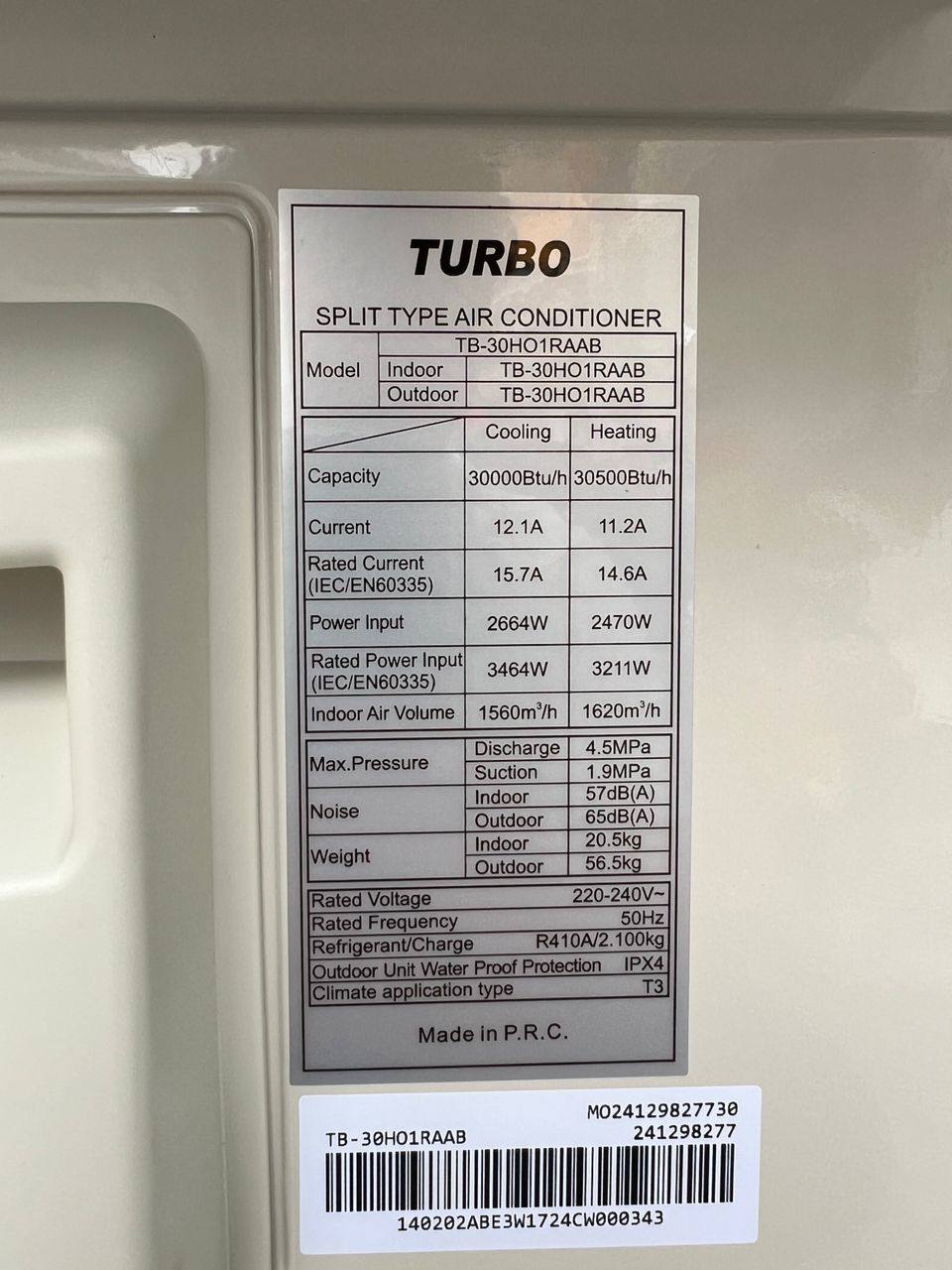 کولر گازی 30000 توربو T3 اصل ژاپن سرد و گرم مدل TB-30GWN کولر گازی 30000 توربو T3 اصل ژاپن سرد و گرم مدل TB-30GWN