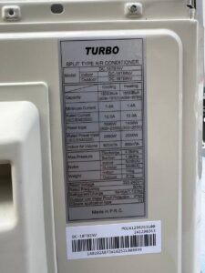 کولر گازی 18000 توربو اینورتر ژاپن T3 گازی R410 مدل DC-18TBINV