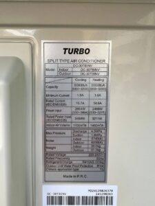 کولر گازی توربو 30000 اینورتر T3 ژاپن سرد وگرم R410 مدل DC-30TBINV