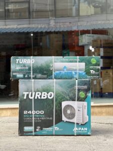 کولر گازی توربو 24000 اینورتر T3 ژاپن سرد وگرم R410 مدل DC-24TBINV