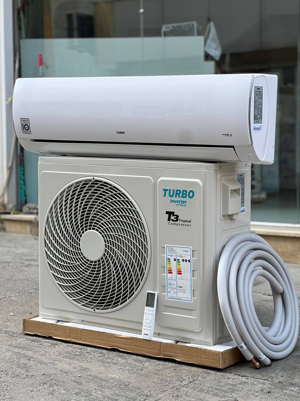 کولر گازی توربو 24000 اینورتر T3 ژاپن سرد وگرم R410 مدل DC-24TBINV کولر گازی توربو 24000 اینورتر T3 ژاپن سرد وگرم R410 مدل DC-24TBINV