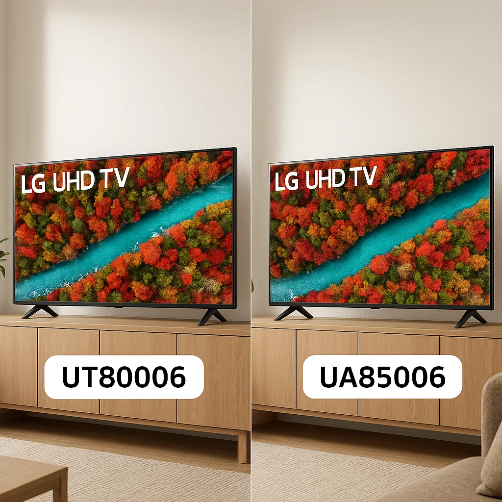 مقایسه تلویزیون ال جی UT80006 و UA85006 | تفاوت‌ها و بهترین انتخاب ۲۰۲۵