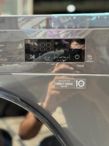 صفحه لمسی ماشین لباسشویی دودی ال جی 9 کیلویی درب فضایی WY1409MVP