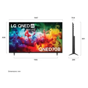 ابعاد تلویزیون ال جی 65QNED70B